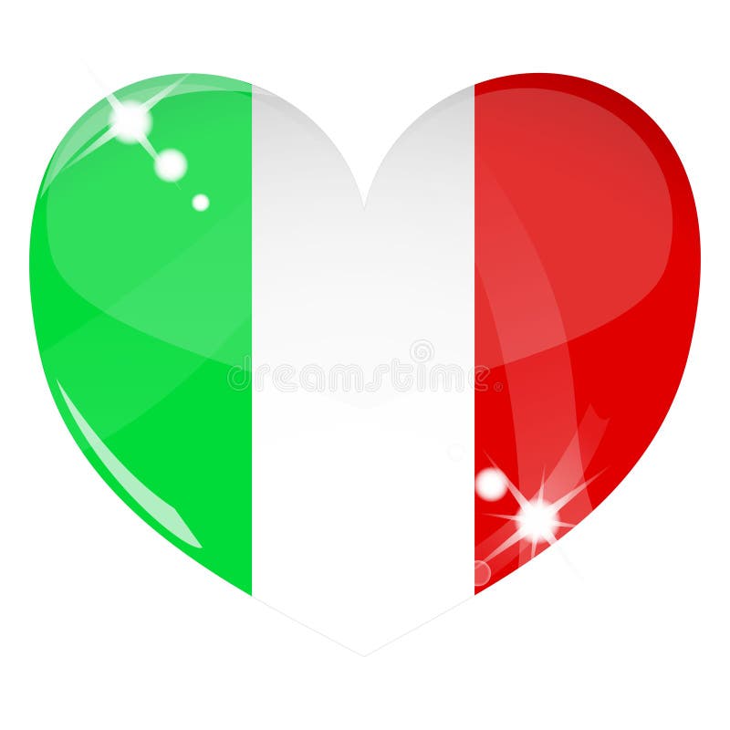 Vector heart with Italy flag texture