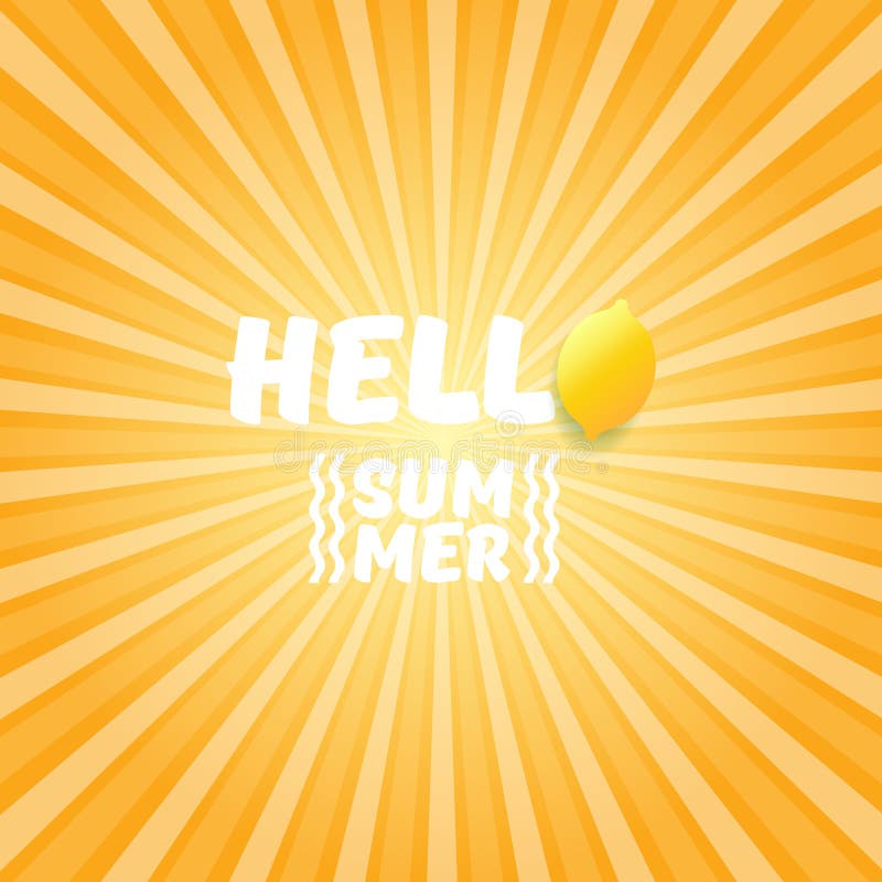 Hello Summer Vector Summer Smiling Sun Stock Vector