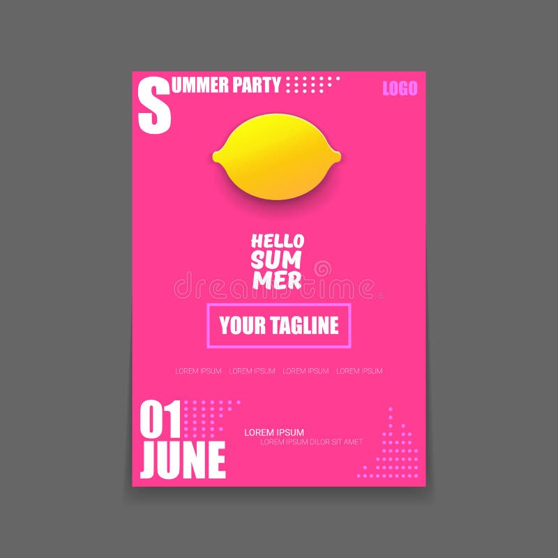 Download Vector Hello Summer Beach Party Vertical A4 Poster Design ...