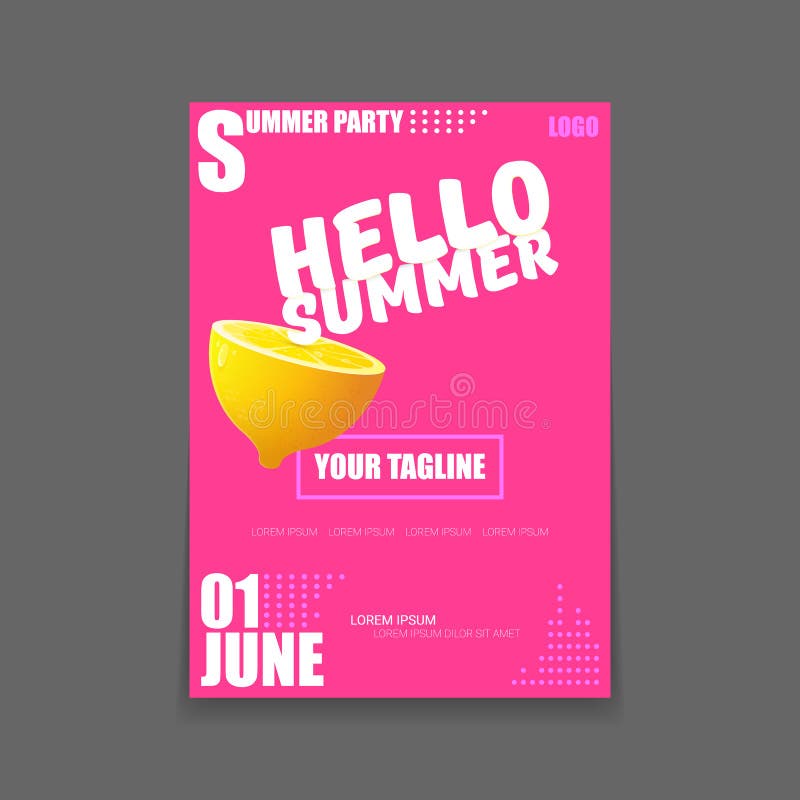 Download Vector Hello Summer Beach Party Vertical A4 Poster Design ...