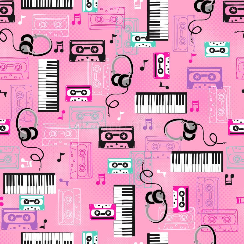 Vector herhaalt Naadloos van de muziek Patroon vector illustratie Vector herhaalt Naadloos van de muziek Patroon vector illustratie