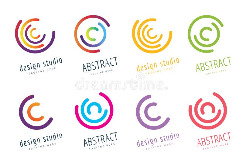 Vector het embleemontwerp van de cirkelring Abstract stroompictogram royalty-vrije illustratie Vector het embleemontwerp van de cirkelring Abstract stroompictogram royalty-vrije illustratie