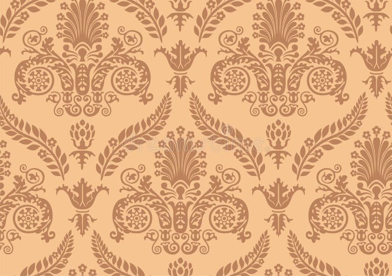 Seamless Renaissance Brown Historical Wallpaper. Seamless Renaissance Brown Historical Wallpaper