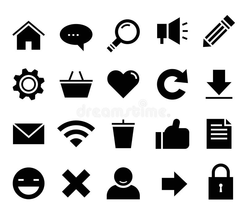 Vector het pictogram vastgesteld Web van SEO en van Internet, website stock illustratie Vector het pictogram vastgesteld Web van SEO en van Internet, website stock illustratie