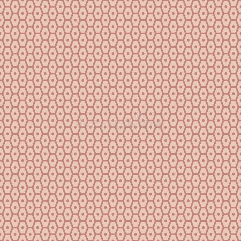 Vector hexagons with circles seamless pattern
