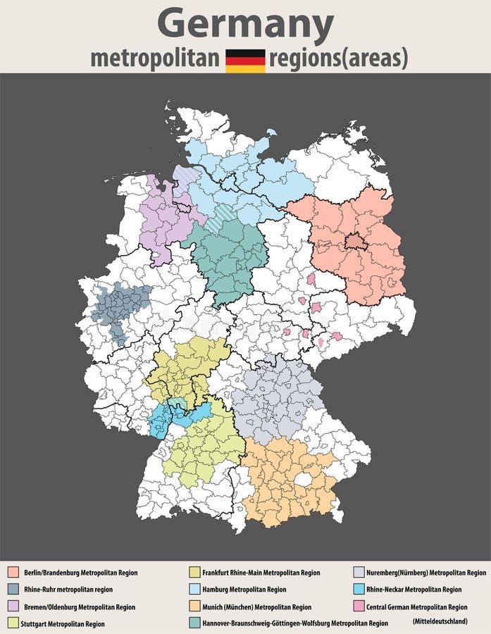 Map Of Germany With Regions Stock Vector Illustration of icon