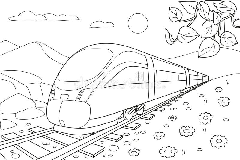 100+ High Speed Train Drawing Stock Illustrations, Royalty-Free