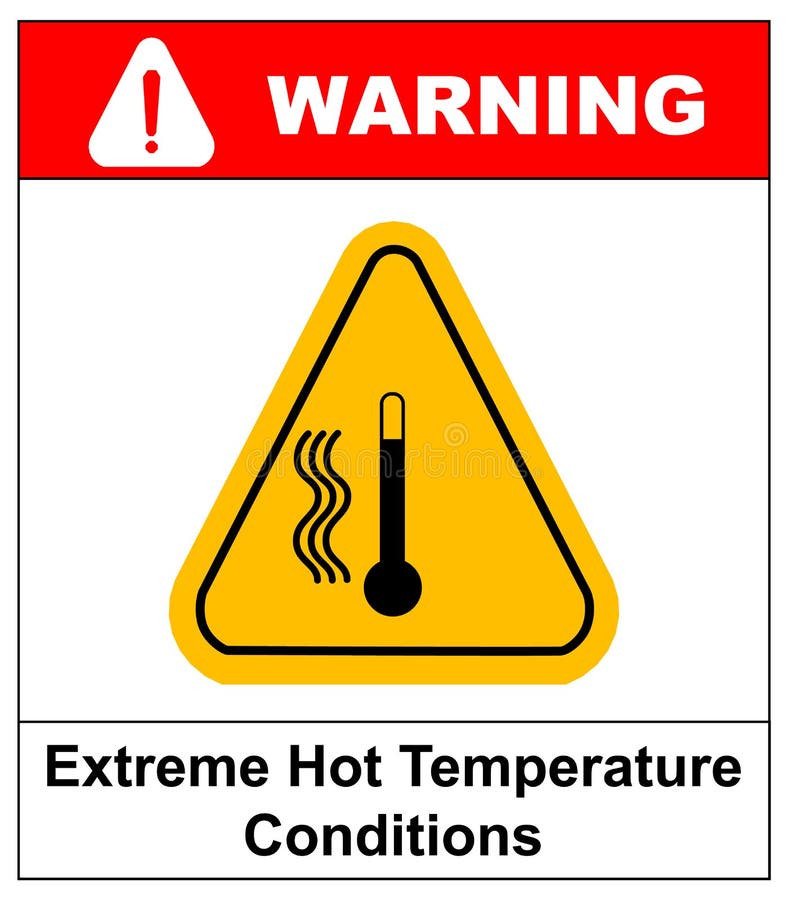 Vector high temperature warning sign royalty free illustration Vector high temperature warning sign royalty free illustration