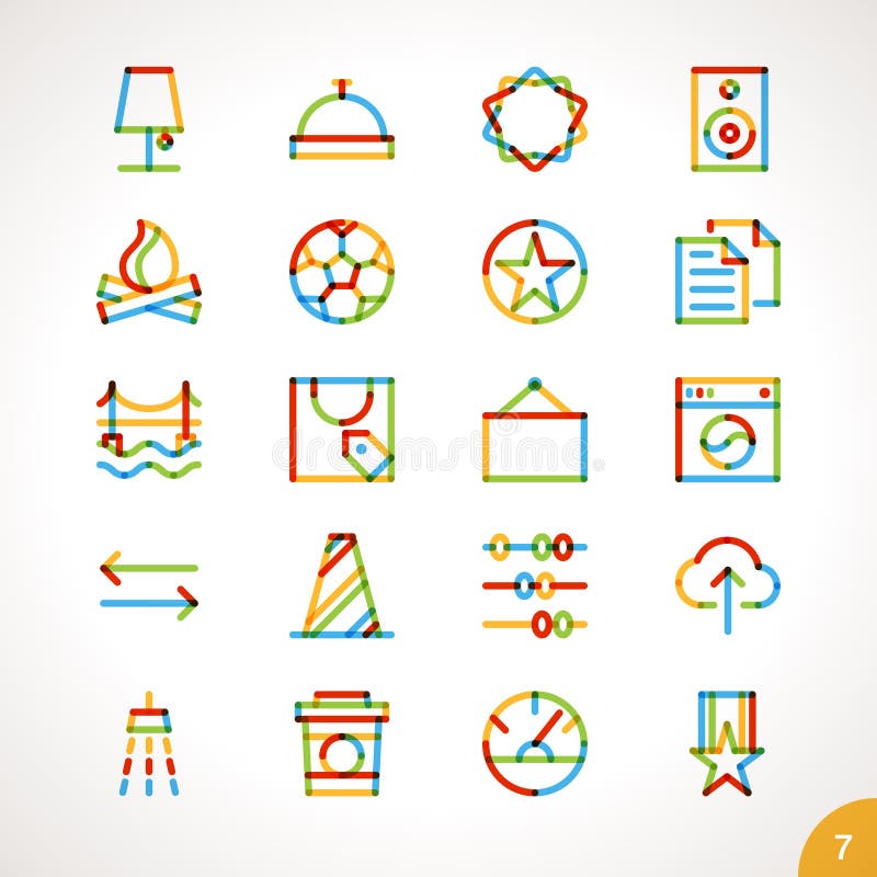 Vector Highlighter Line Icons Set 7