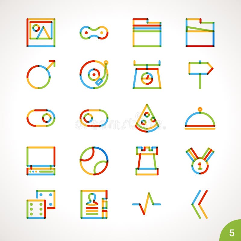 Vector Highlighter Line Icons Set 5