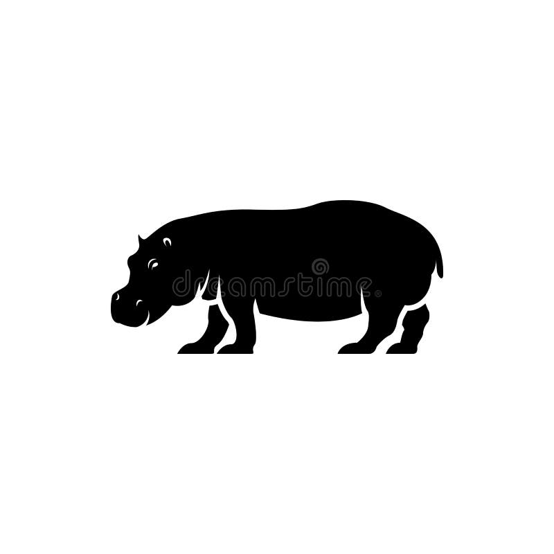 Vector Hippo Silhouette View Side for Retro Logos, Emblems, Badges, Labels  Template Vintage Design Element. Isolated on White Stock Vector -  Illustration of abstract, farm: 188859454
