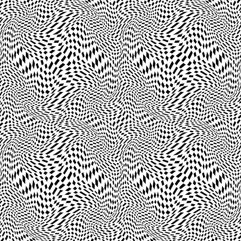 Vector hipster abstract geometry trippy pattern with 3d illusion, black and white seamless geometric background stock illustration Vector hipster abstract geometry trippy pattern with 3d illusion, black and white seamless geometric background stock illustration