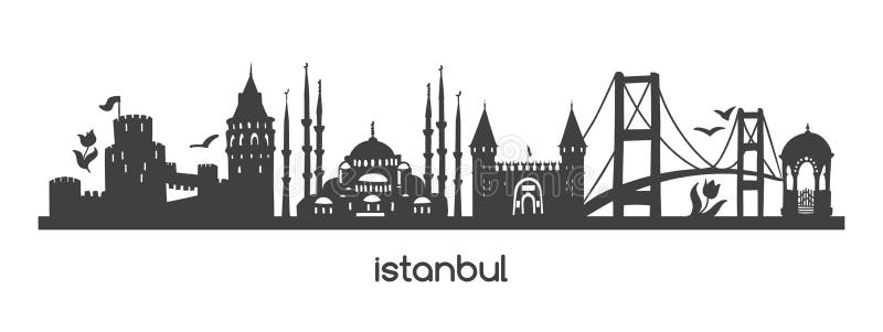 Vector horizontal illustration Istanbul.