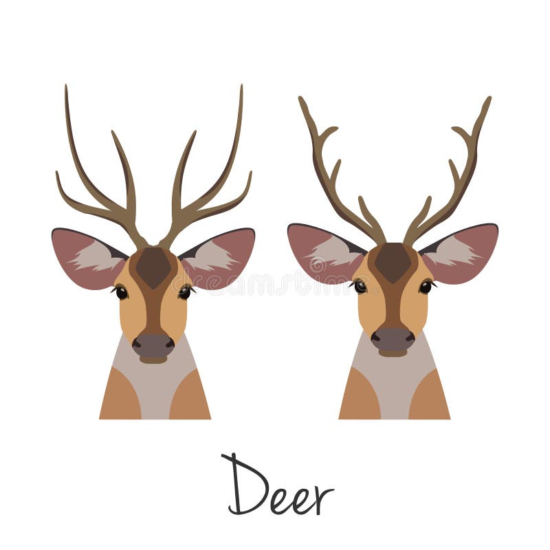 Deer Head Icon Flat Style Stock Illustrations – 1,012 Deer Head Icon ...