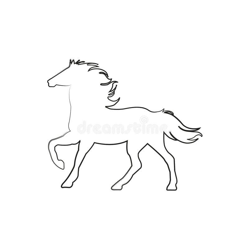vector horse stand line icon vector stock illustration illustration of outline drawing 171294004