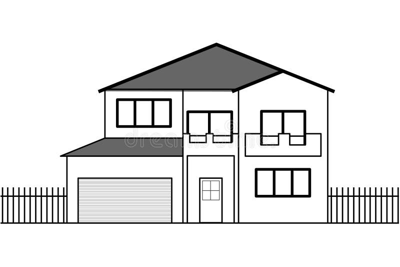 Vector house drawing stock vector. Illustration of home - 10521735