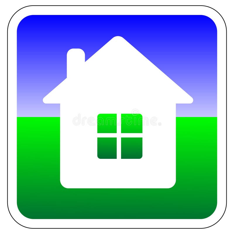 Vector house icon / button for web design