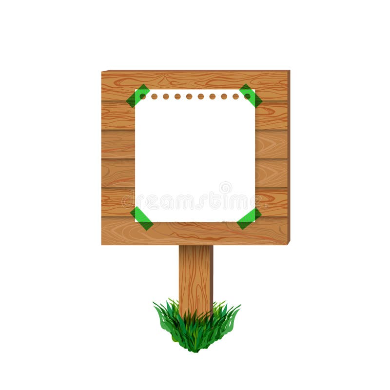 Vector Houten Teken, Document Affiche op Houten Raad, Lege Geïsoleerde Illustratie royalty-vrije illustratie Vector Houten Teken, Document Affiche op Houten Raad, Lege Geïsoleerde Illustratie royalty-vrije illustratie