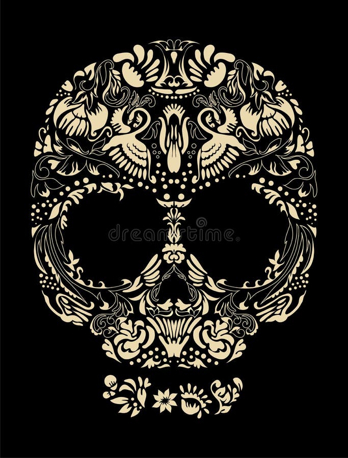 Vector humano floral del cráneo ilustración del vector Vector humano floral del cráneo ilustración del vector