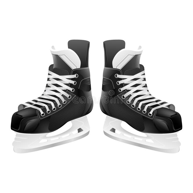 Vector Ice Hockey Skates, Isolated on White. Stock Vector Illustration of single, gloss 53554828