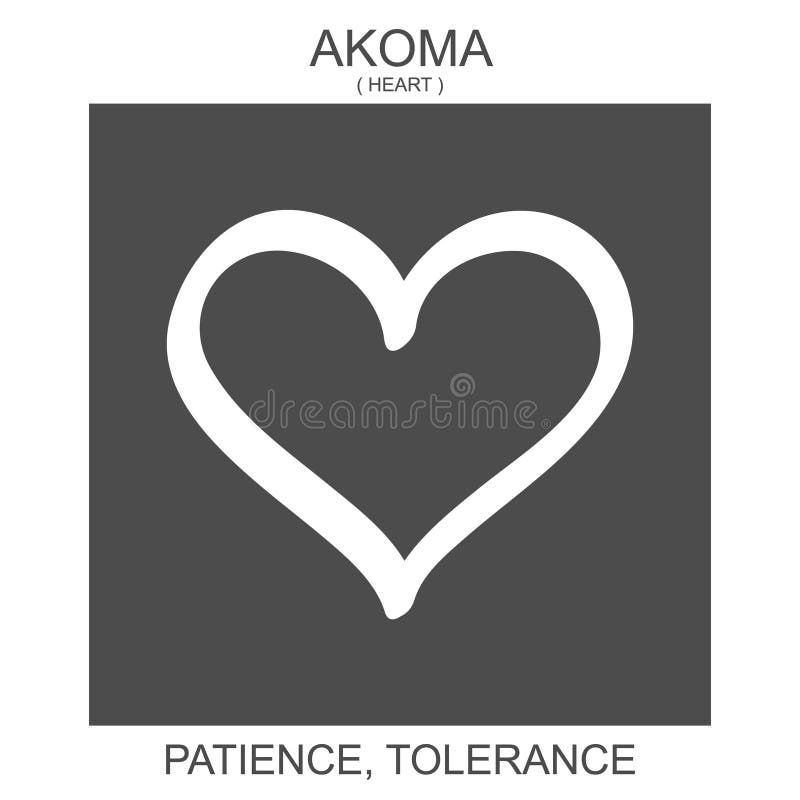 icon with african adinkra symbol Akoma. Symbol of Patience and Tolerance