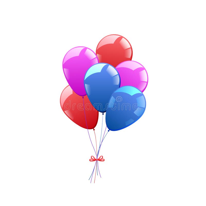 Icon with Balloons and Ribbons Stock Vector Illustration of