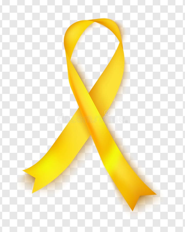 Yellow ribbon isolated transparent background Vector Image