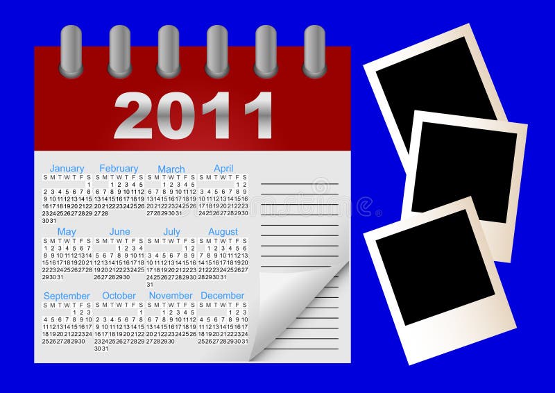 Vector icon calendar for 2011 year.