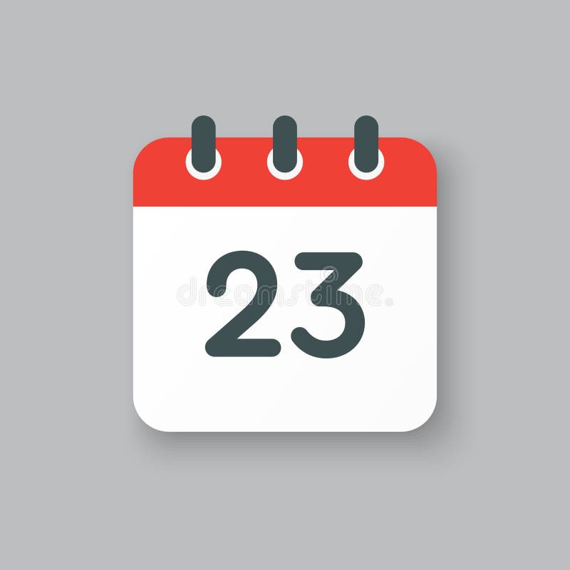 01 30 25 календарь Vector Icon Calendar Day Number 23, 23th Day Month Stock Illustration - Illustra