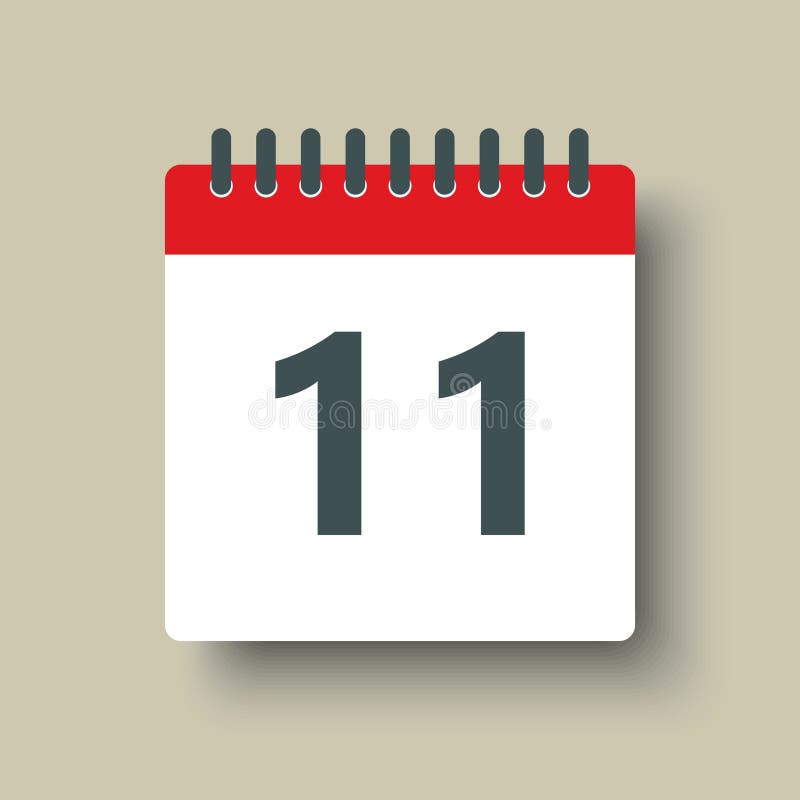 Vector Icon Calendar Day Number 11 11th Day Month Stock Vector Vector Icon Calendar Day Number 11 11th Day Month Stock Vector