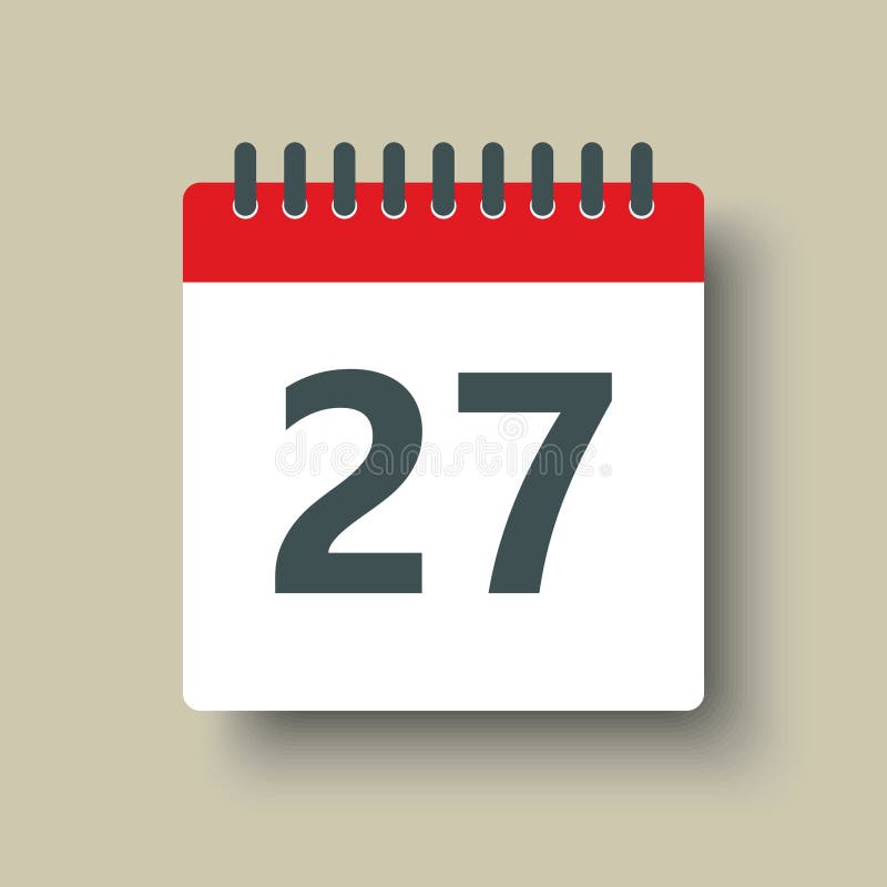 Vector Icon Calendar Day Number 27 27th Day Month Stock Vector Vector Icon Calendar Day Number 27 27th Day Month Stock Vector
