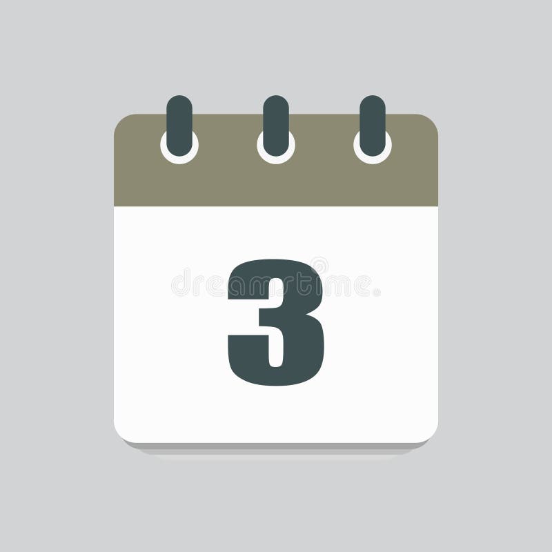 Vector Icon Calendar Day Number 3 3th Day Month Stock Vector Vector Icon Calendar Day Number 3 3th Day Month Stock Vector