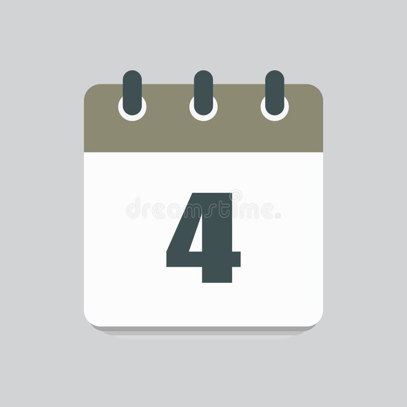 Vector Icon Calendar Day Number 4 4th Day Month Stock Vector Vector Icon Calendar Day Number 4 4th Day Month Stock Vector
