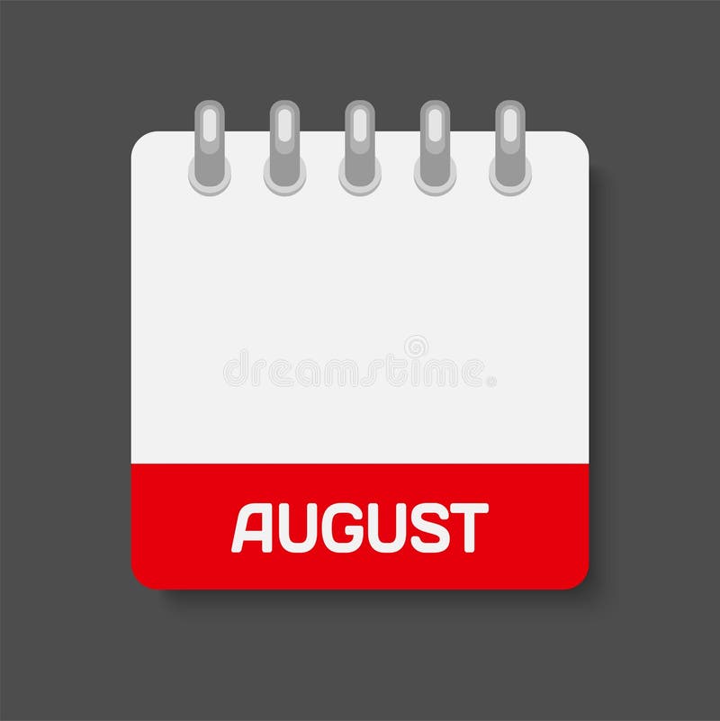 Vector icon calendar month August, empty space stock illustration