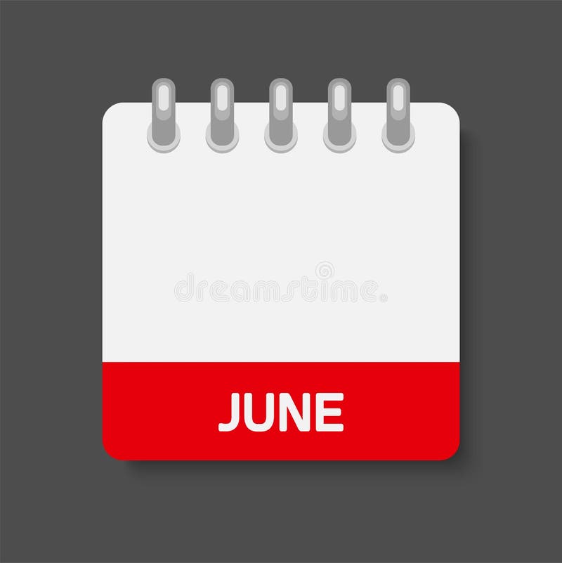 Vector icon calendar month June, empty space stock illustration