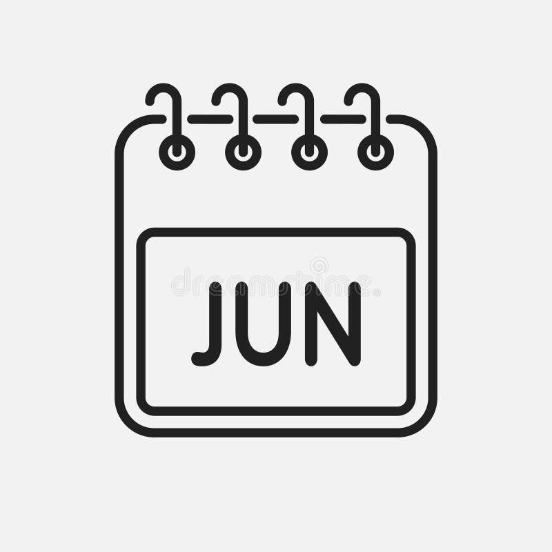 Vector template icon page calendar, month June royalty free illustration