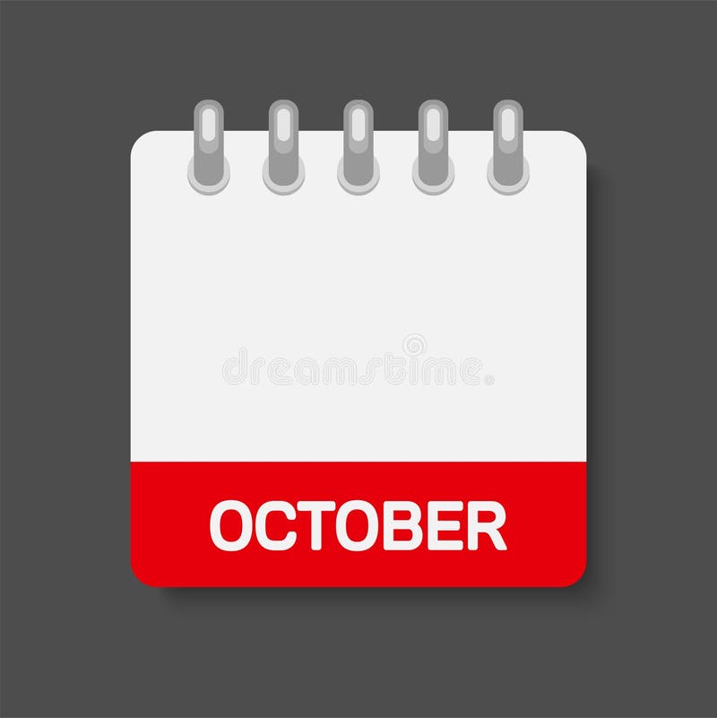 Vector icon calendar month October, empty space royalty free illustration
