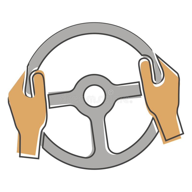 Hands Steering Wheel Black White Stock Illustrations 81 Hands