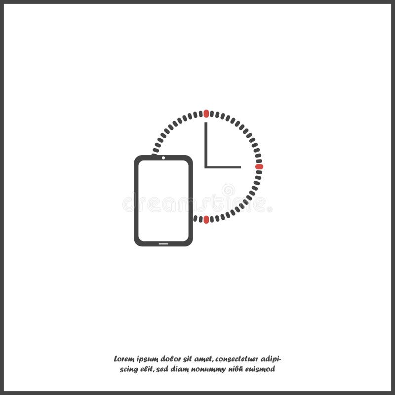 Vector Icon Clock and Telephone Stock Vector Illustration of flat