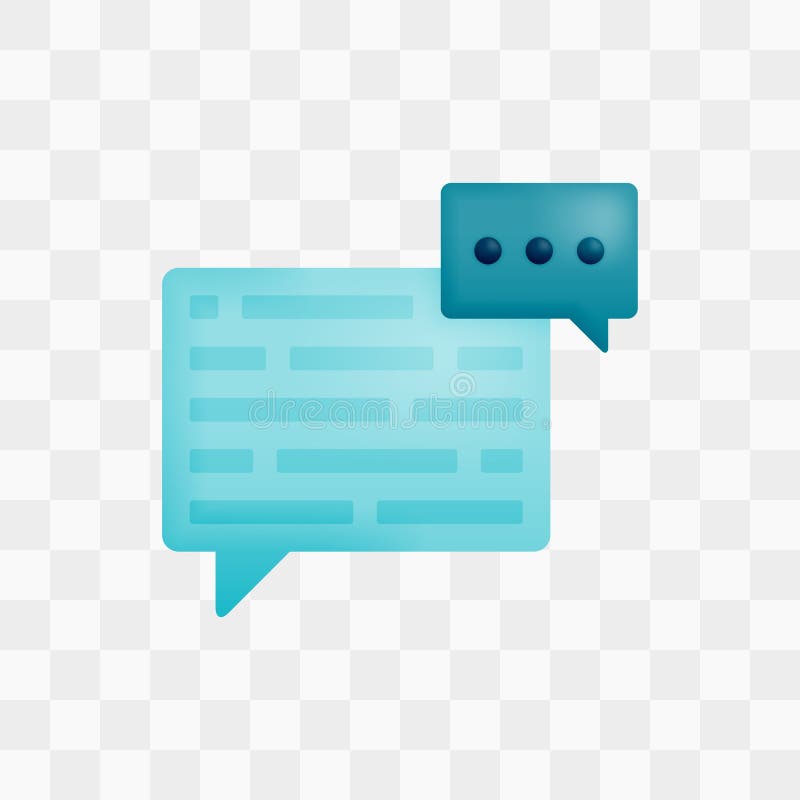 Vector icon with 3d render style of comments and feedback with three dots chat bubbles, a metaphor for comments and feedback or royalty free illustration