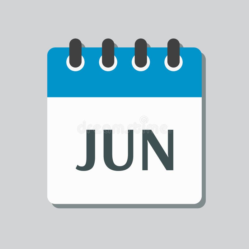 Vector icon day calendar, summer month June vector illustration
