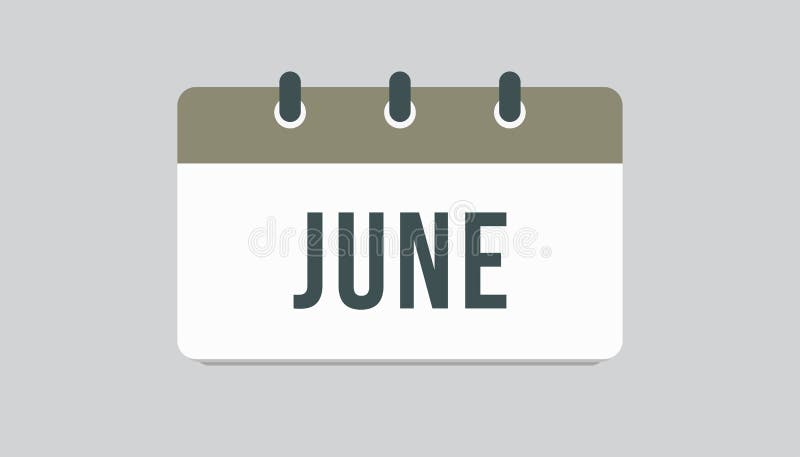Vector icon day calendar, summer month June vector illustration