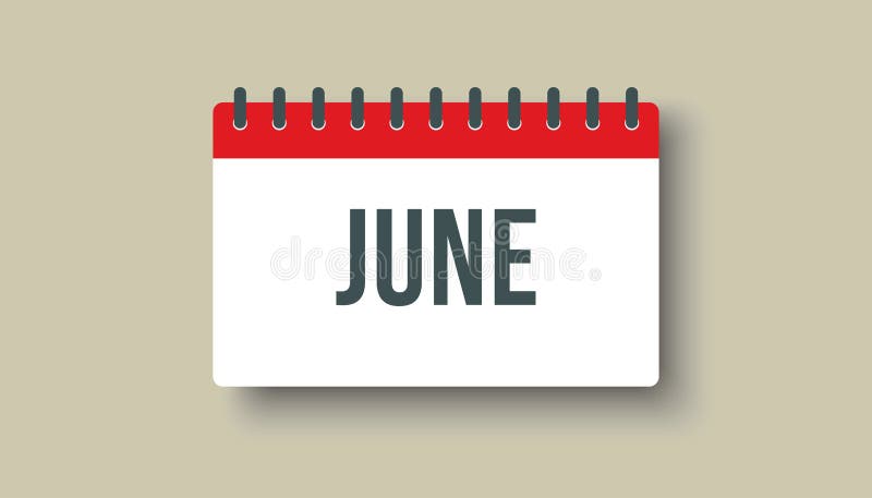 Vector icon day calendar, summer month June royalty free illustration