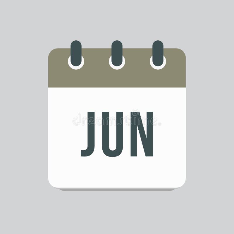 Vector icon day calendar, summer month June stock illustration