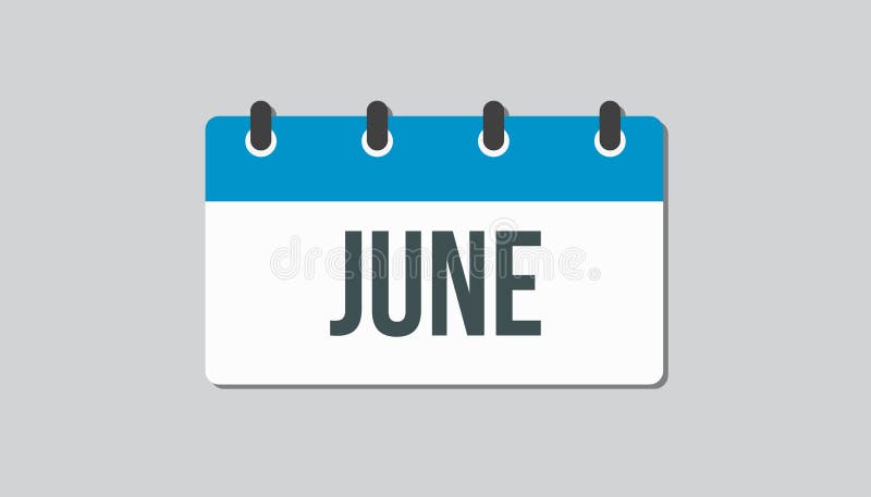 Vector icon day calendar, summer month June royalty free illustration