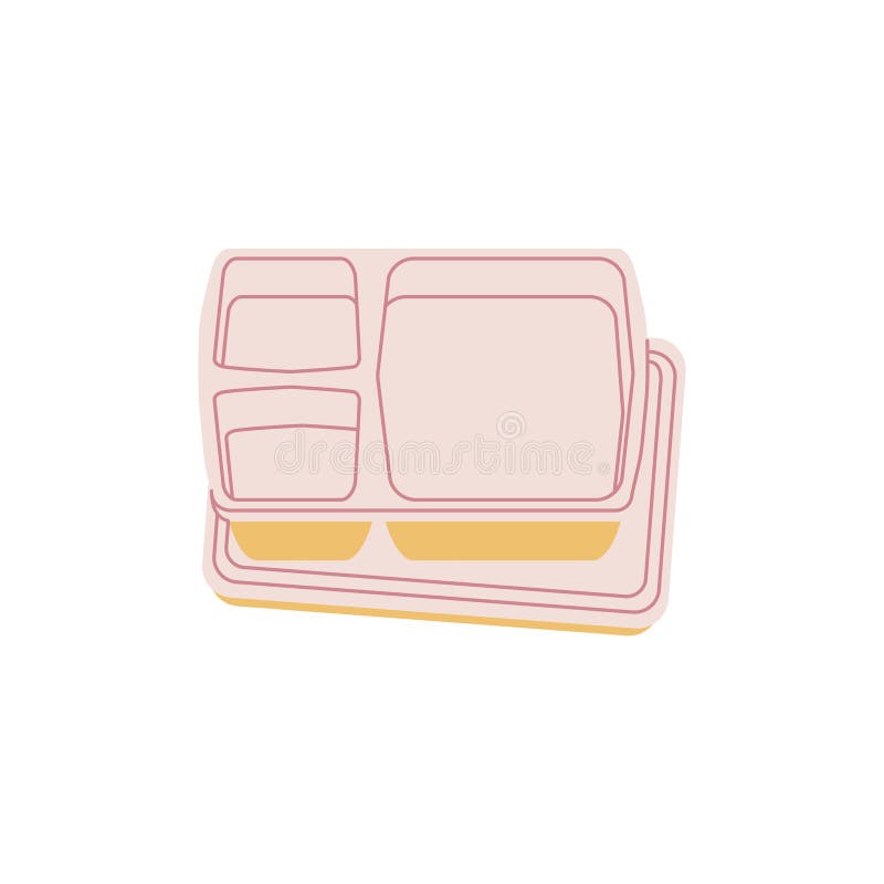 Vector icon with an empty open bento lunch on a white background royalty free illustration
