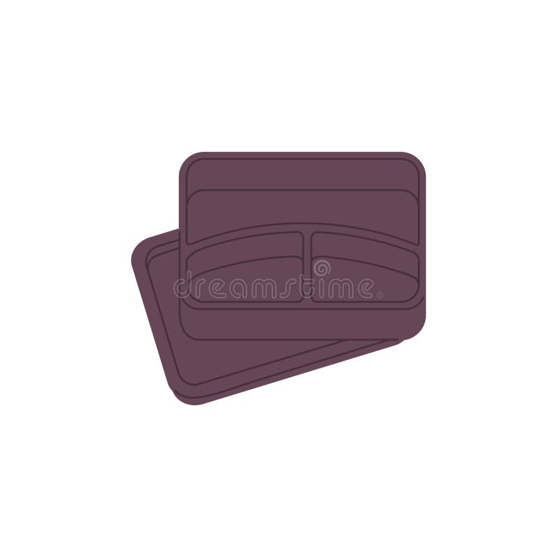 Vector icon with an empty open lunch box on a white background. royalty free illustration