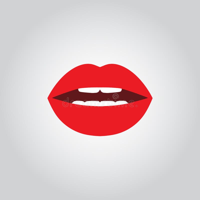 Vector Icon of Female Open Lips Stock Vector - Illustration of isolated ...