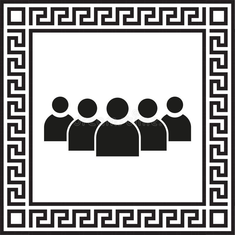 Download Vector Icon Group Of People In A Frame With A Greek ...