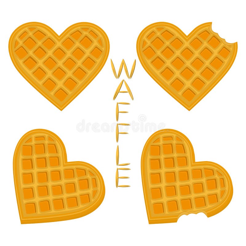 Vector Icon Illustration Logo for Set Various Sweet Waffles. Stock